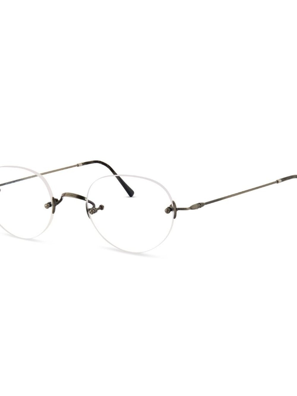 Lunor Classic Panto M Frames Glasses Rimless Round Oval Antique Silver Steel
